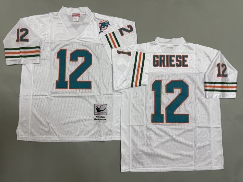 Men 2025 Miami Dolphins #12 Griese white Throwback Limited NFL Jersey style 001->miami dolphins->NFL Jersey